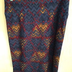 LULAROE CASSIE PENCIL SKIRT NWT Size 2XL Hunter green Indian Print